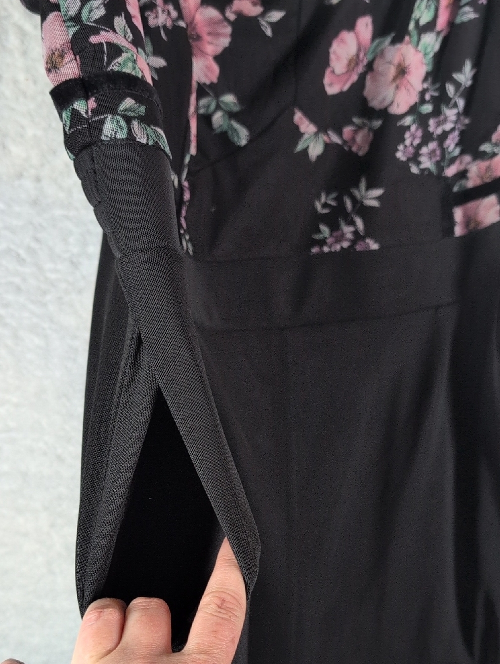 torrid Black Floral with Pink Rose Motif Jumpsuit Wide Leg - Picture 8 of 9